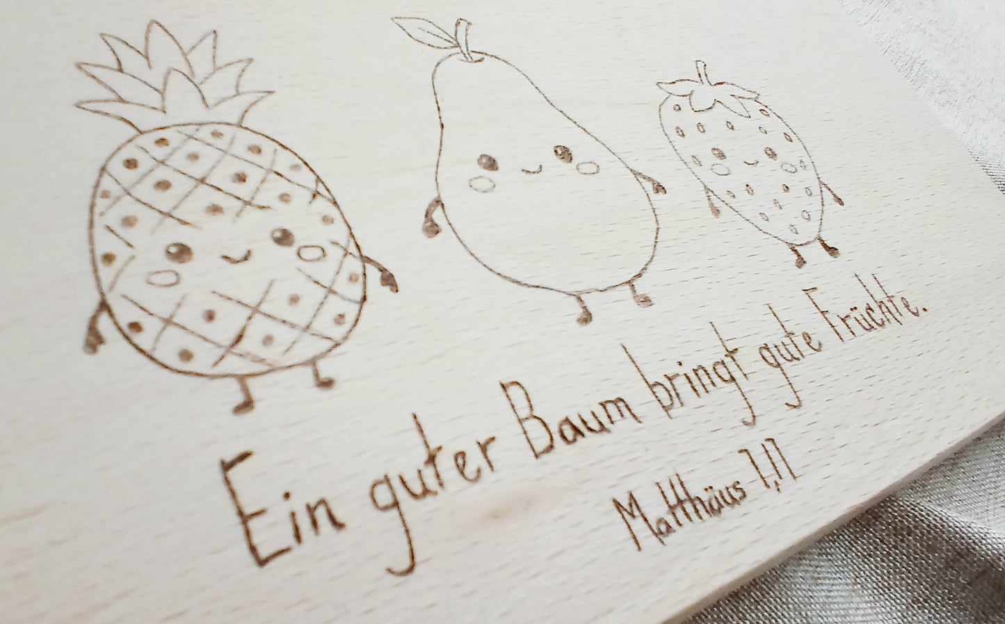 Frühstücksbrettchen "gute Früchte" - personalisierbar