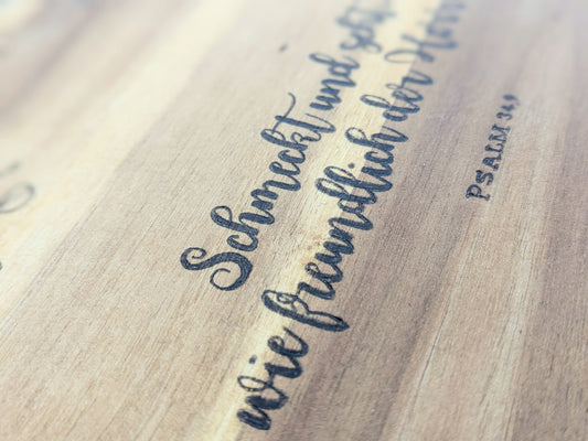 Rundes Holzbrett „Schmeckt und seht“