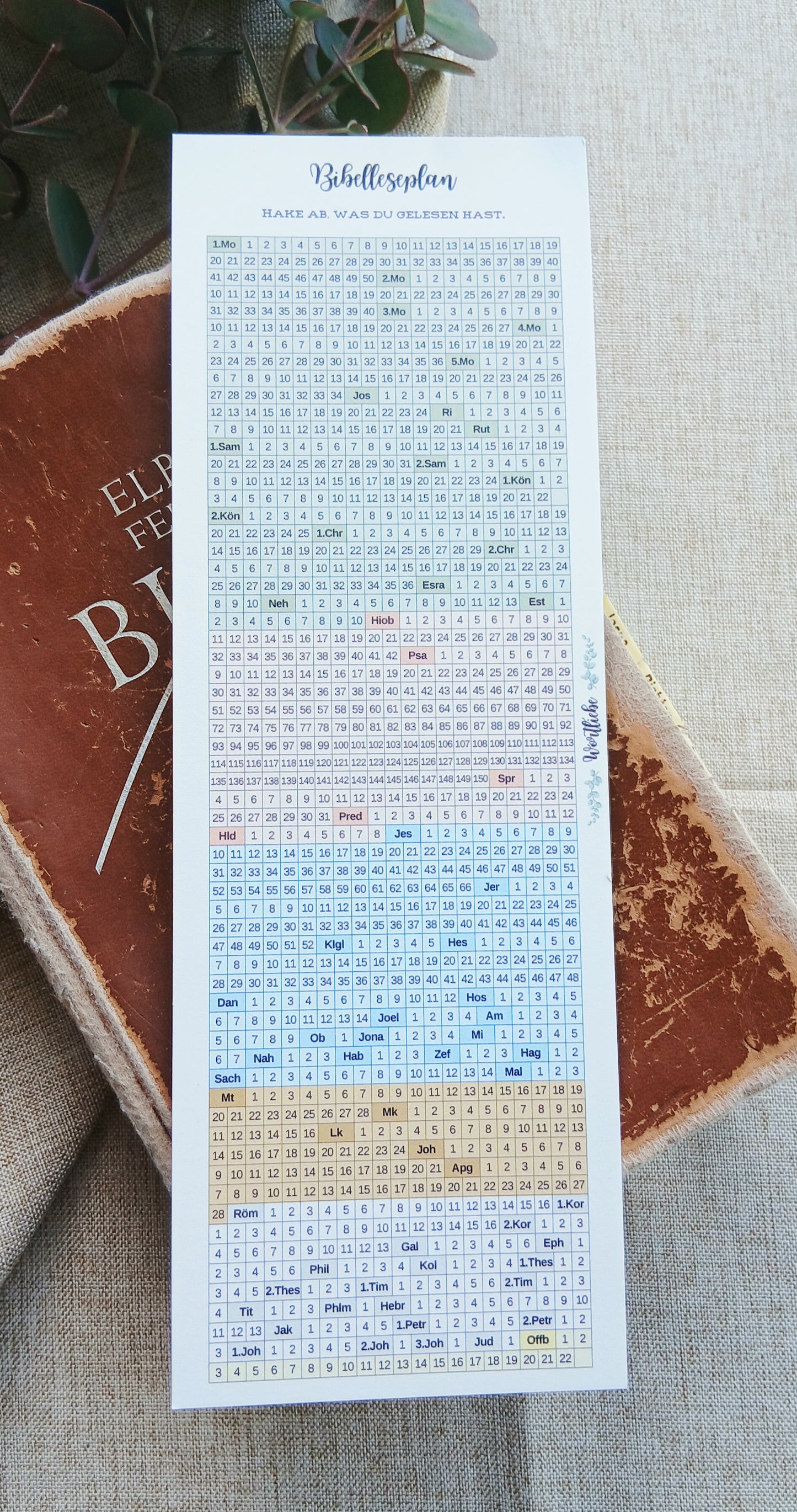 Lesezeichen „Dein Wort ist meines Fußes Leuchte“ – Psalm 119,105 | Bibelleseplan | 7 × 21 cm