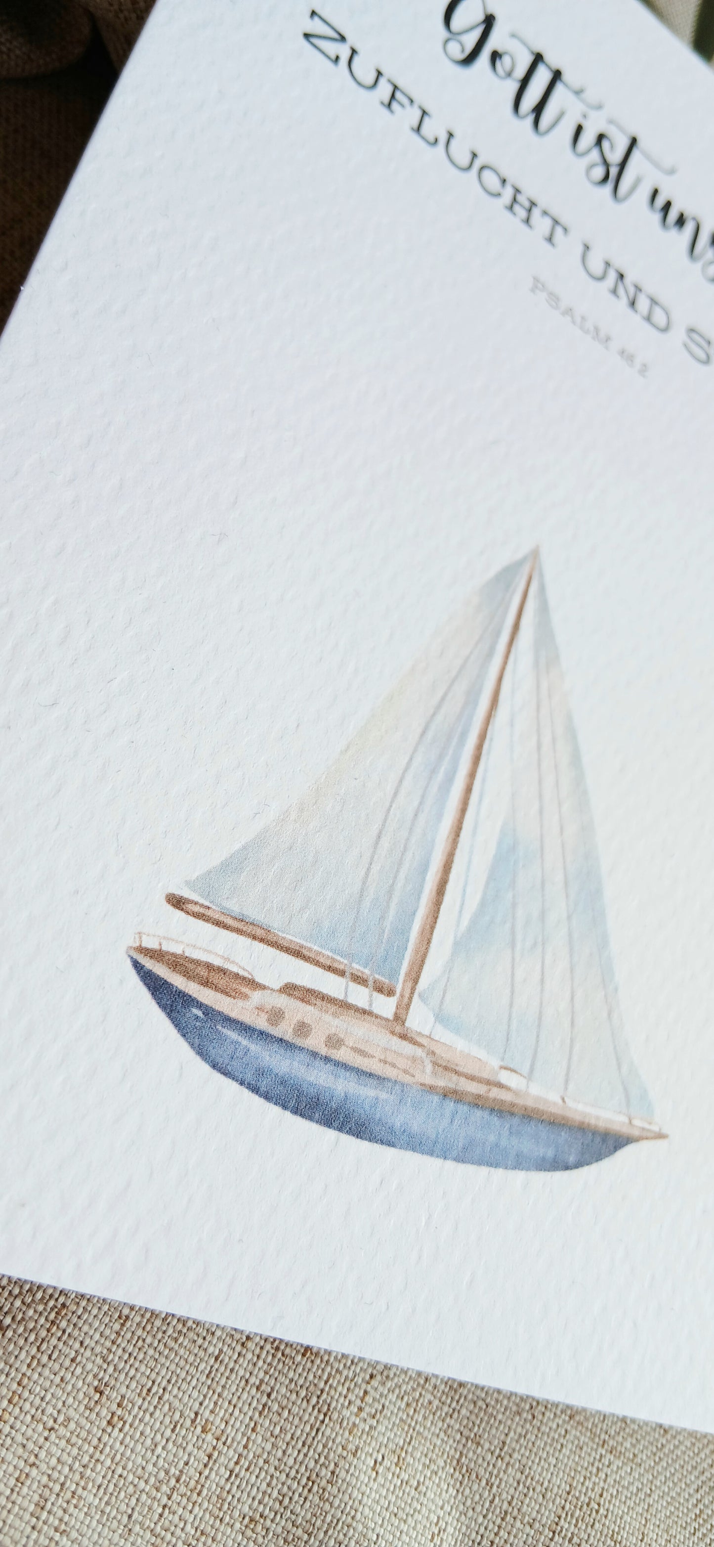 Postkarte „Gott ist unsere Zuflucht und Stärke“ – Psalm 46,2 | Aquarellkarte A6