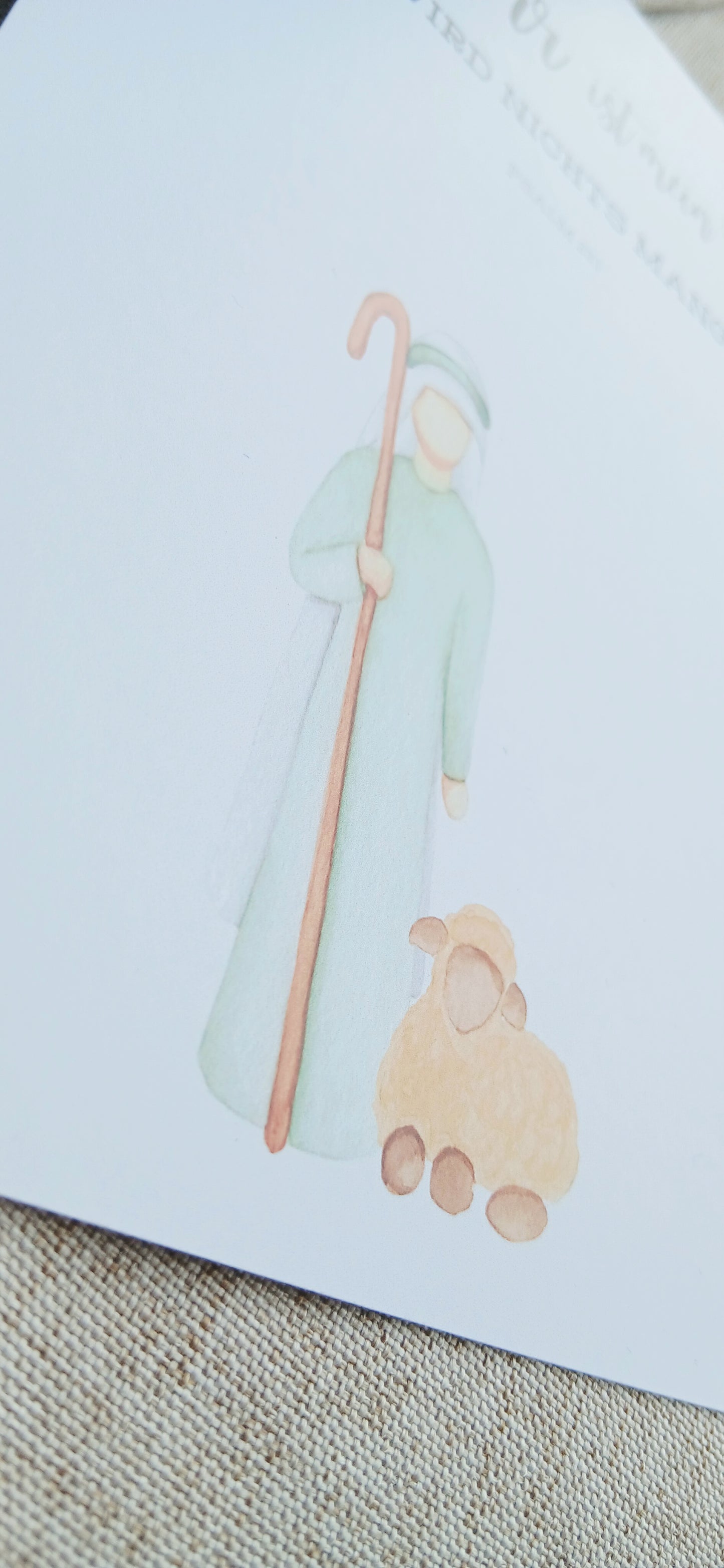 Postkarte „Der Herr ist mein Hirte“ – Psalm 23,1 | Aquarellkarte A6 mit Bibelvers