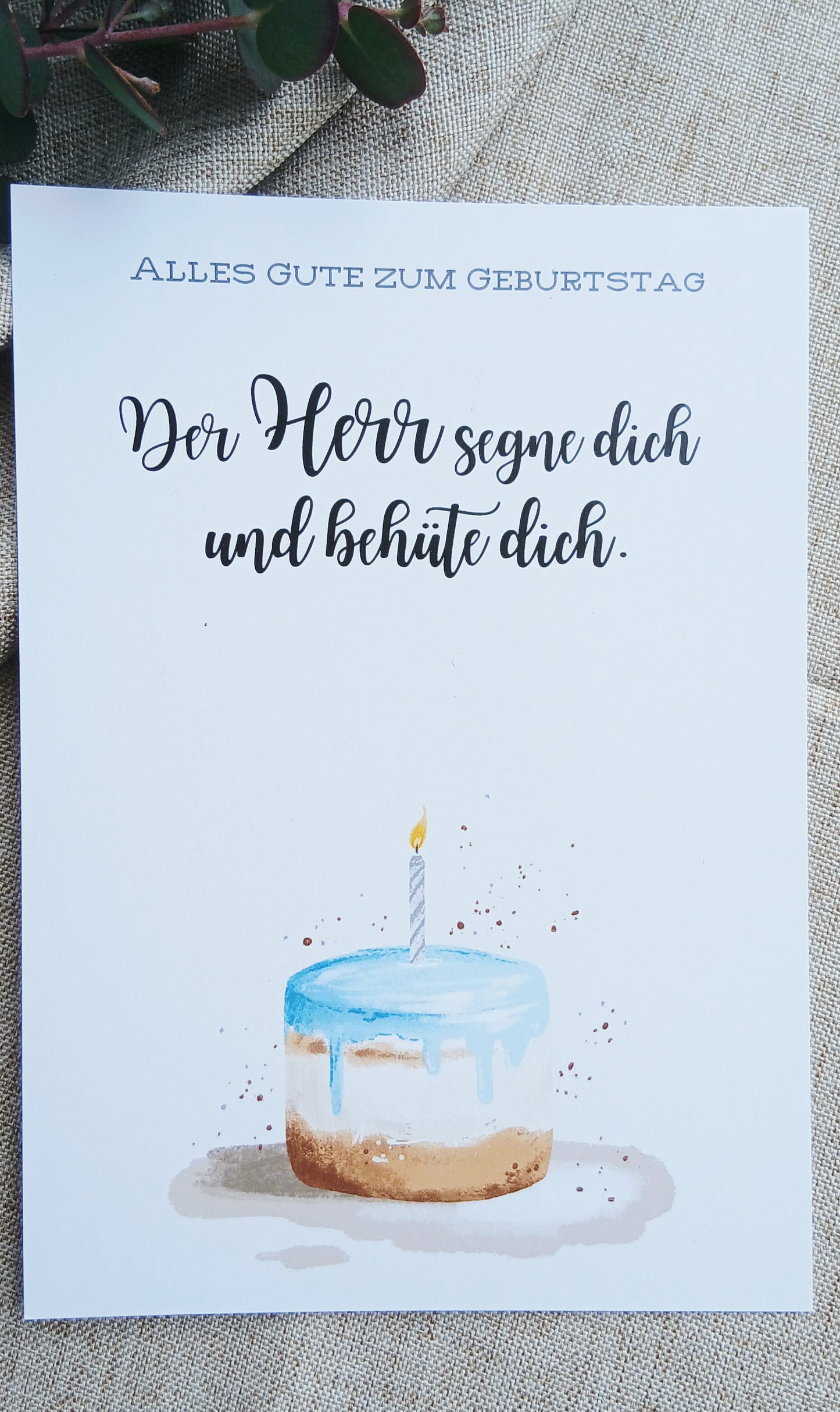 Postkarte „Der Herr segne dich und behüte dich“ – Geburtstagskarte | Aquarellkarte A6