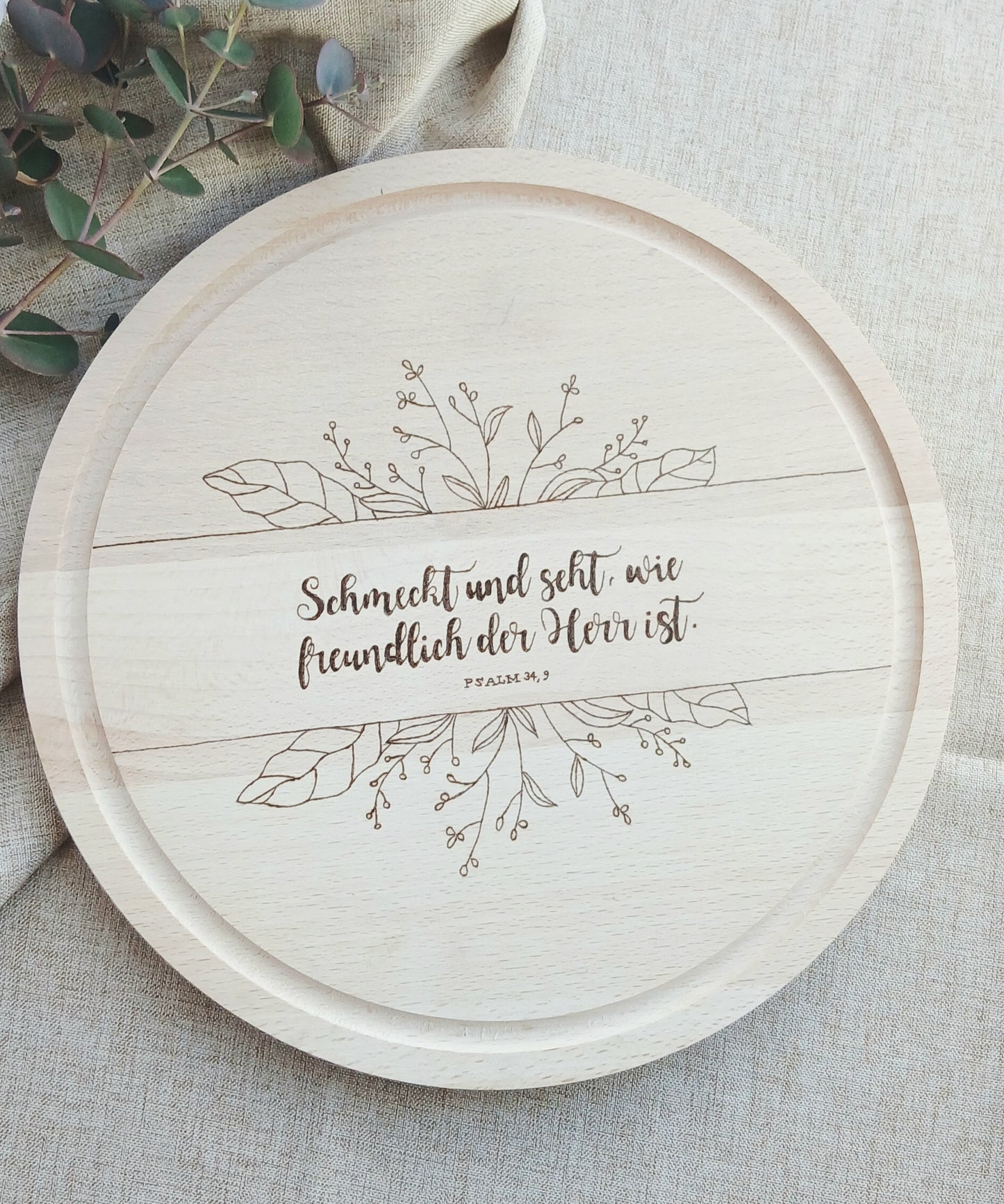 Holzbrett "Schmeckt und seht"