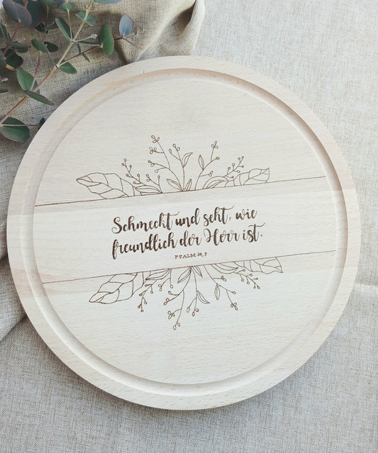 Holzbrett "Schmeckt und seht"