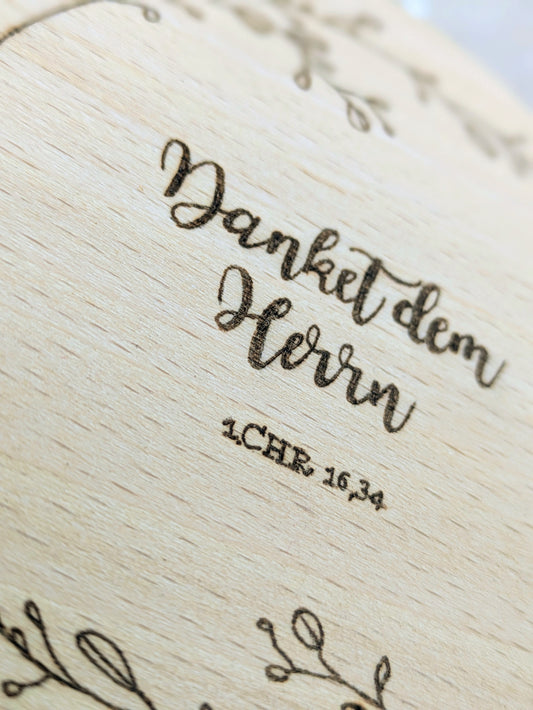 Vorratsglas mit Holzdeckel „Danket dem Herrn“