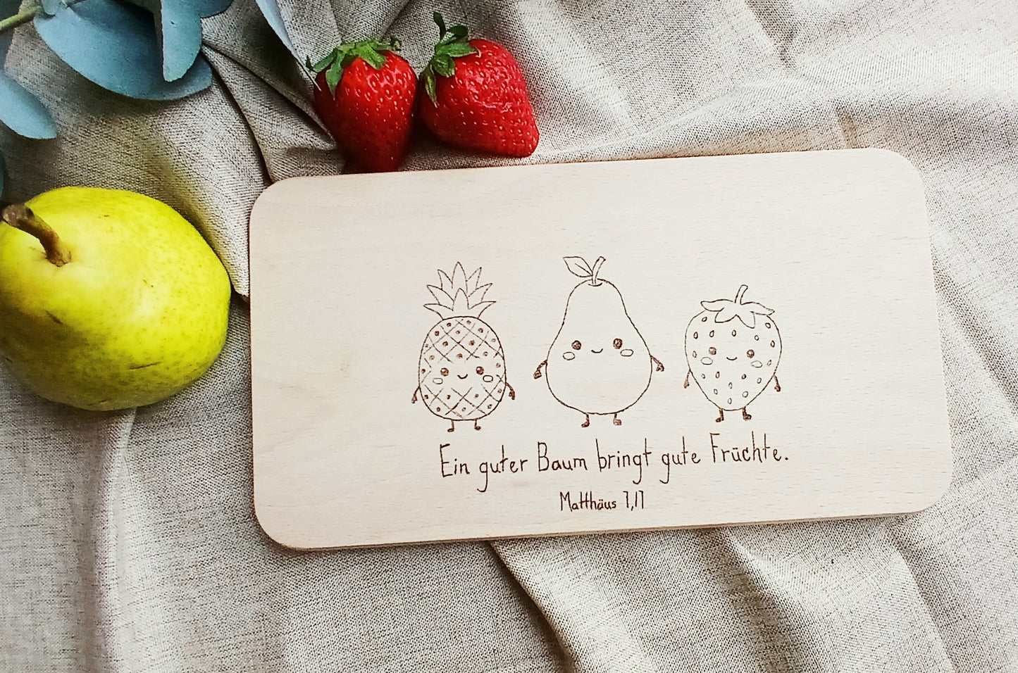 Frühstücksbrettchen "gute Früchte" - personalisierbar