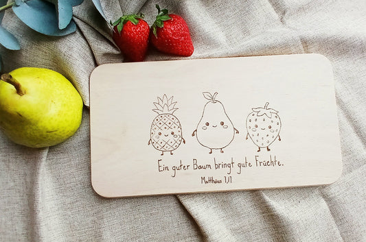 Frühstücksbrettchen "gute Früchte" - personalisierbar