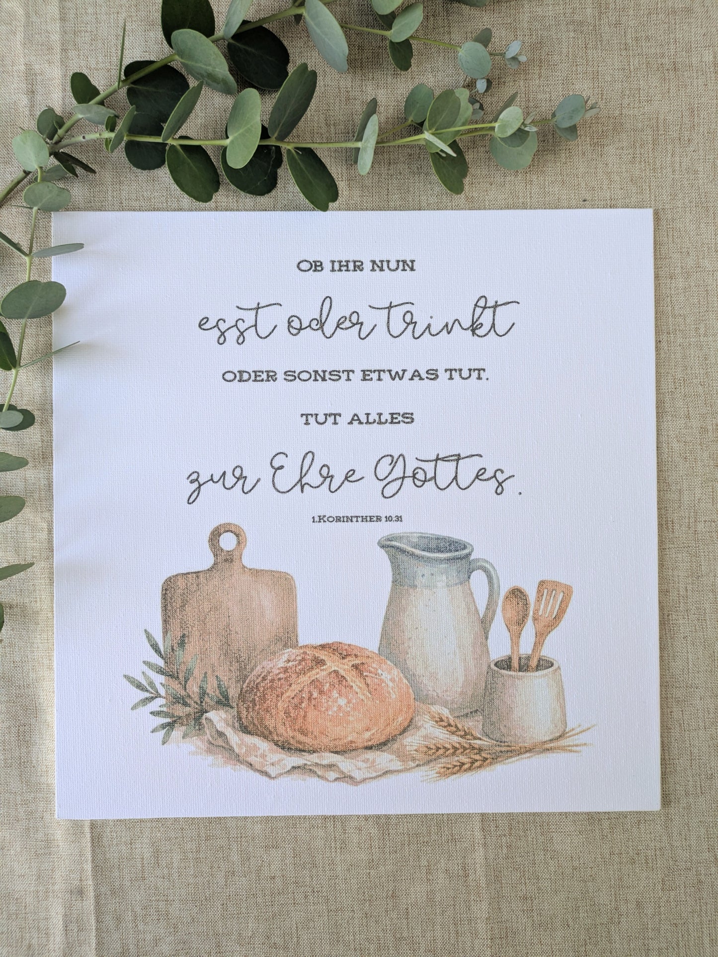 Leinwand „Tut alles zur Ehre Gottes“ | 1. Korinther 10,31 | 25 × 25 cm