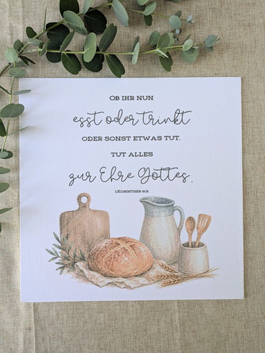 Leinwand „Tut alles zur Ehre Gottes“ | 1. Korinther 10,31 | 25 × 25 cm