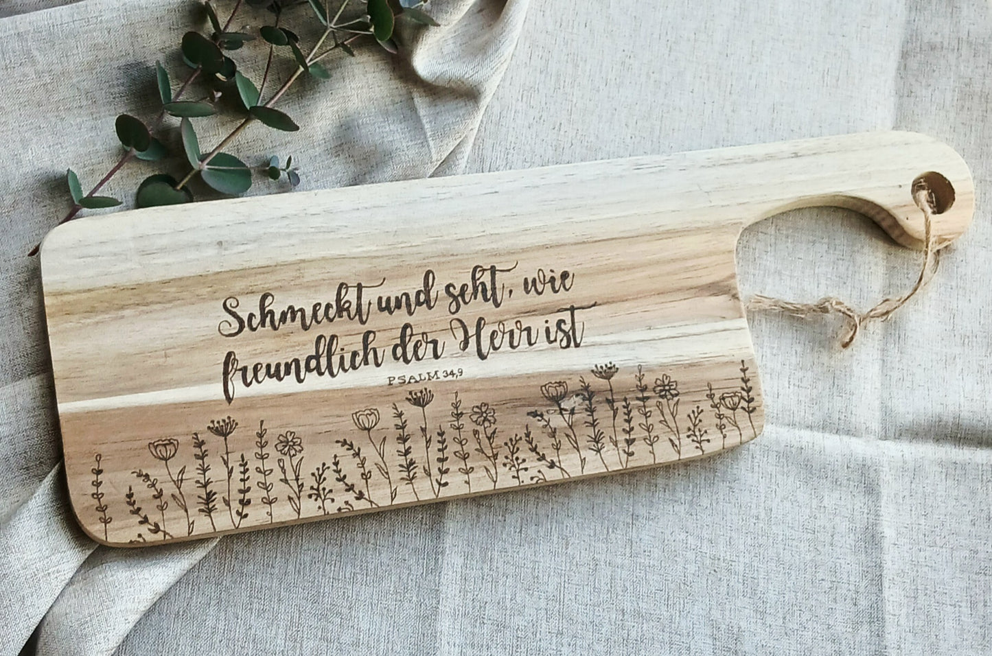 Längliches Brett "Schmeckt und seht"